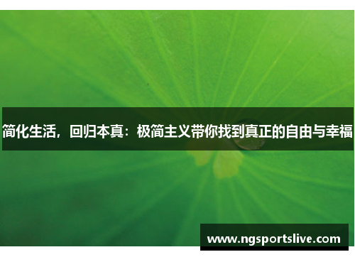 简化生活，回归本真：极简主义带你找到真正的自由与幸福